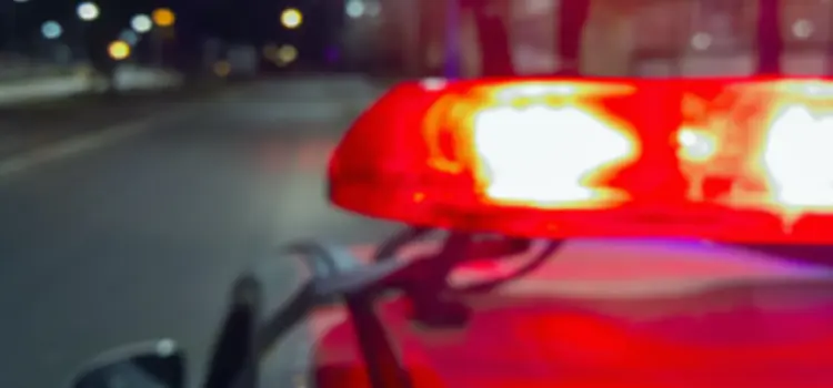 A photo of a lit police siren.