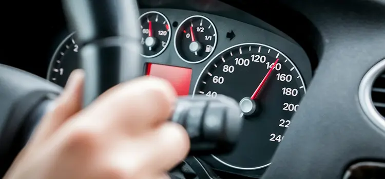 A photo of a driver's dashboard.